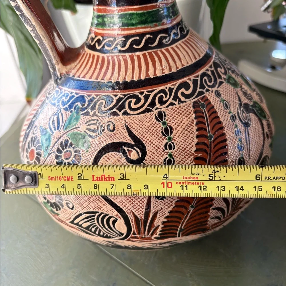 Handcrafted Ceramic Pitcher with Intricate Patterns - Picture 8 of 8